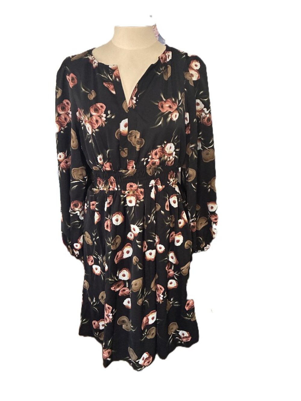 NWT ROOLEE Black Floral Dress sz S